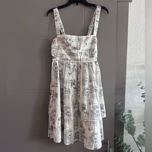 NWT Abercrombie & Fitch Cream and Black Patterned Mini Dress *Size S